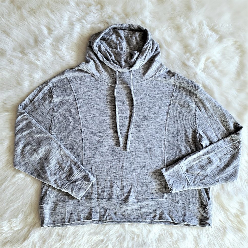 Athleta Coaster Luxe Cowl Neck Pullover Sweatshirt in Heather Gray Size XL - Picture 2 of 11